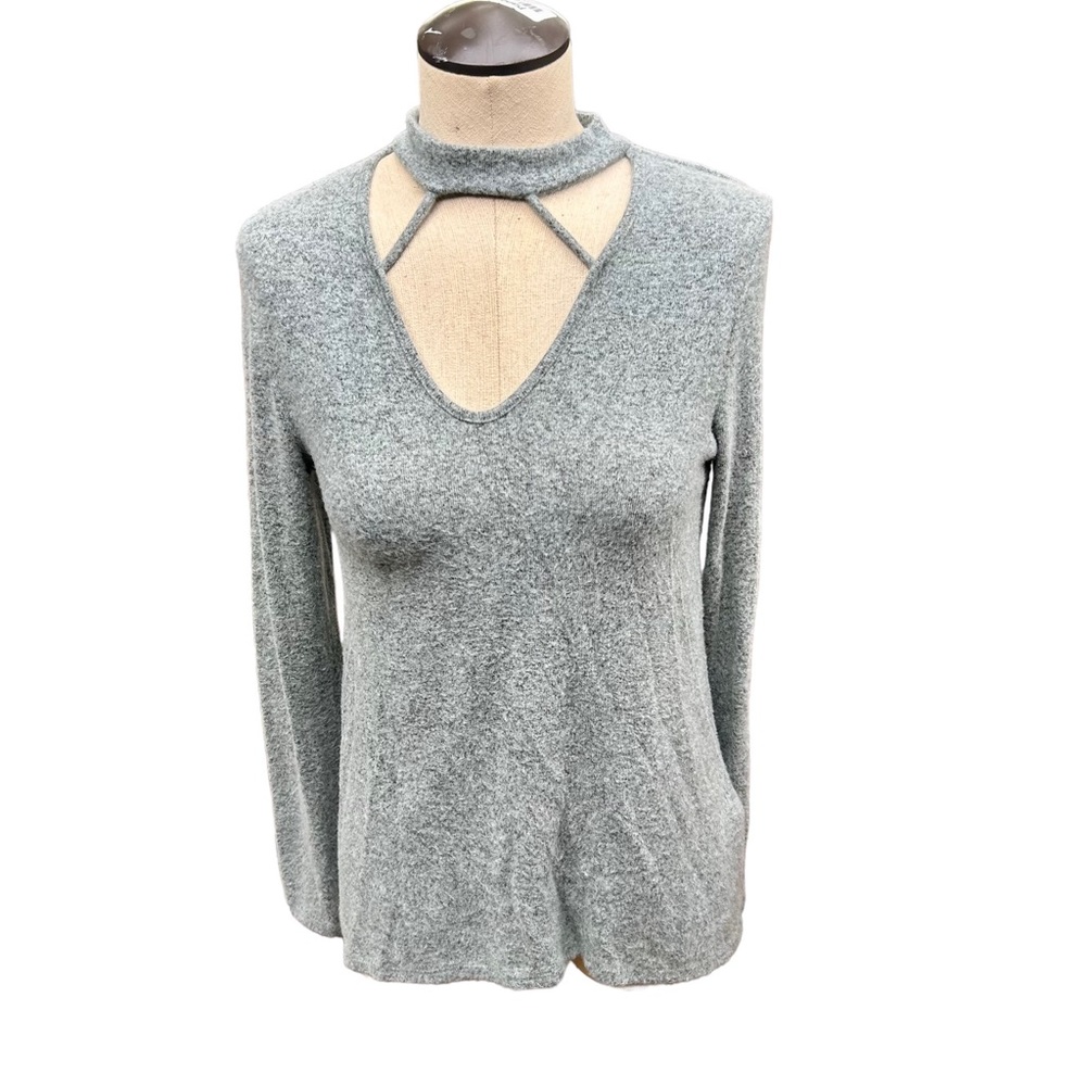 Paper Crane Light Knot High Lattice Neck Sweater